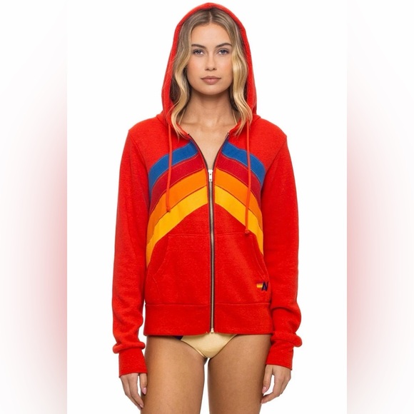 Aviator Nation Tops - Aviator Nation NWT Mountain Stitch Chevron 4 Zip Hoodie